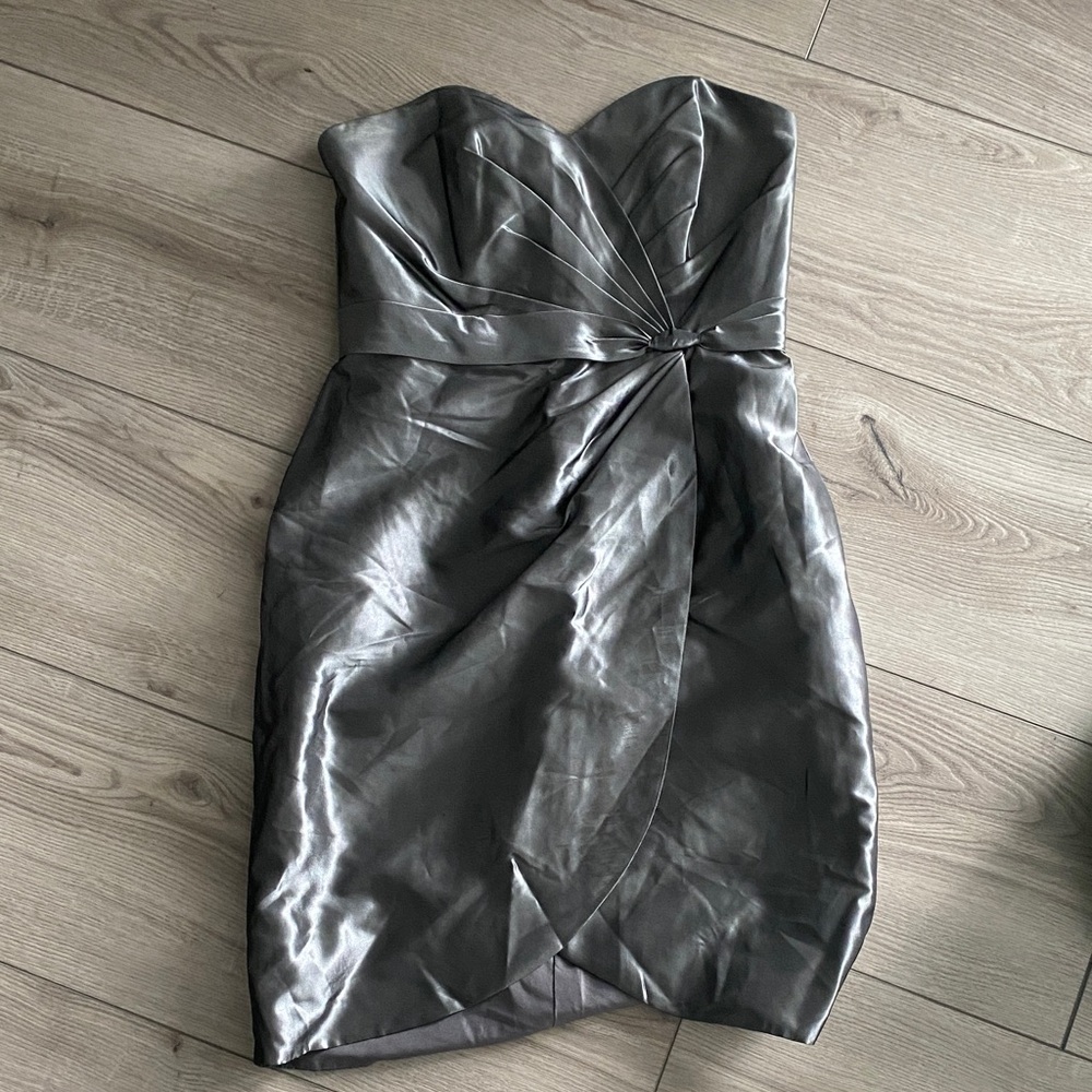 Alfred Angelo gray cocktail prom homecoming tulip dress